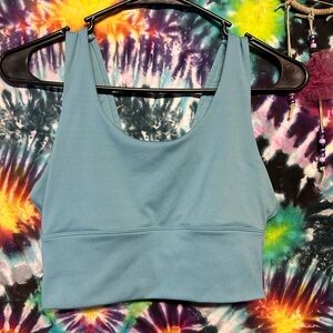 Blue sports bra
